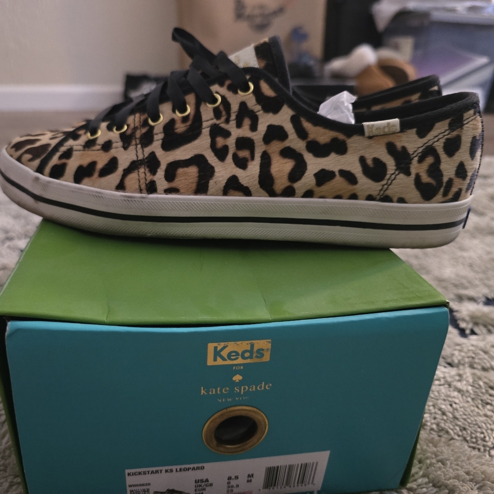 Kate Spade Brown and Black Animal Print Sneakers